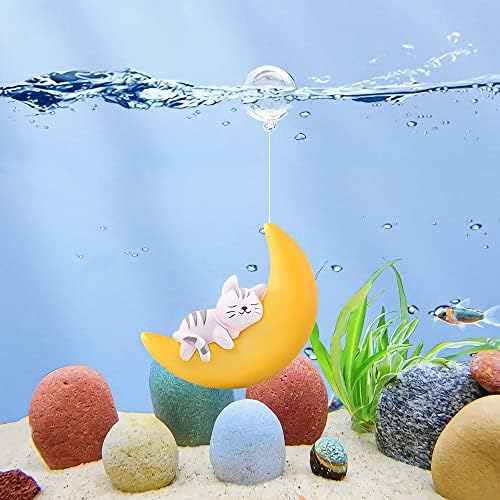 XIAOKEKE Úszó akvárium Hold Aranyos Dekoráció a Kis Úszó Betta Hal Játékok, Vicces, Akvárium Dekoráció, Kiegészítők,