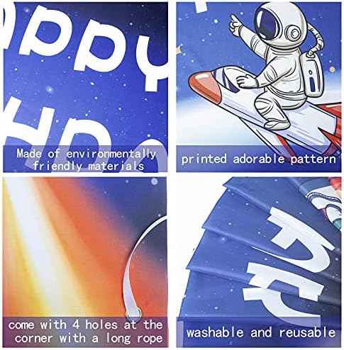 Twohowgen Tér Szülinapi Hátteret Banner - 5.9x3.6ft Rakéta Űrhajós Fél Háttérben, Viszont A Párt a Csillagközi Kaland