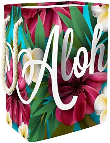 Unicey Aloha Hawaii Hibiszkusz Virág, Palm Leaf Nagy Méretű ruhákat, amiket Összecsukható Tároló Kosár Hálószoba Gyerekszoba Baba