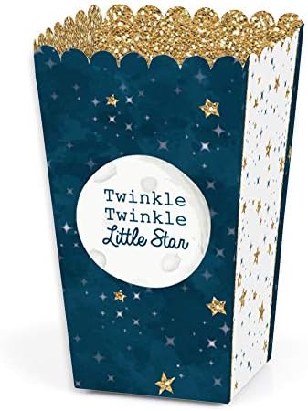 Nagy Dot a Boldogság Twinkle Twinkle Little Star - Baba Zuhany vagy Szülinapi Buliba Popcorn Kezelni Doboz - 12
