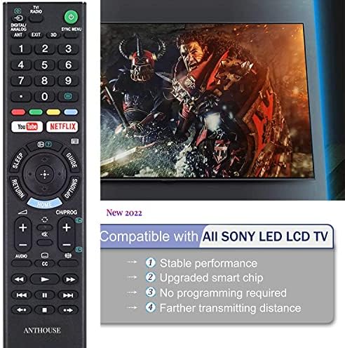 ANTHOUSE Univerzális Távirányító Sony TV-Távoli, replacment Minden Sony bravia LCD HD LED Smart Tv, a Netflix/YOUTOBE/3D Gombok