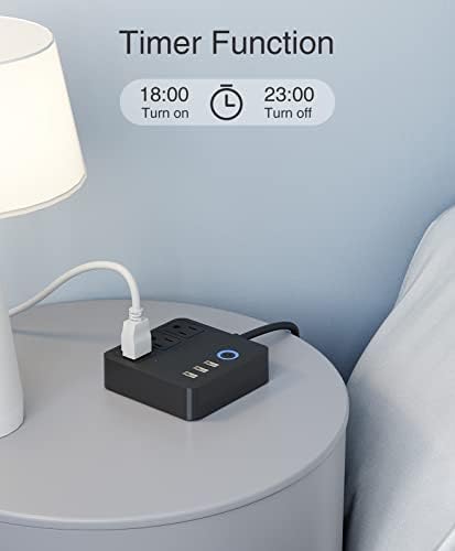A Smart Plug Power Strip, WISEBOT USB túlfeszültségvédő a 3 Egyénileg szabályozható az Intelligens Konnektor, 3 USB Port, Működik, Alexa,