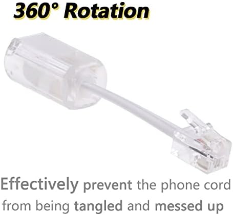 1 x telefonkábel Detangler, Anti-Tangle Telefon Kézibeszélő Kábel 360 Fokos Forgatható Vezetékes Forgatható Kábel Untangler Tiszta
