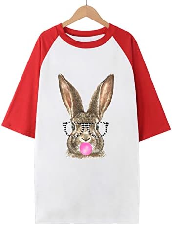 Boldog Húsvéti Pólók Női Aranyos Rabbit Graphic Tee Nyári Alkalmi Sleeve Rövid Ujjú Felsők