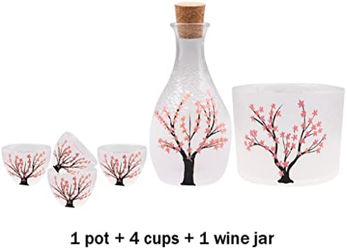 GPPZM cseresznyevirág bemelegítés Illik Üveg Bor Szett Háztartási Kedvéért Pot Tea Csésze Bor Jar (Szín : B)