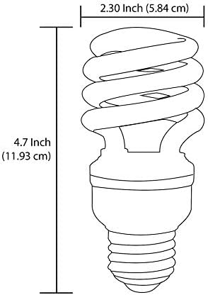 Sunlite 00826-SU Mini Spirál kompakt fénycsövek Villanykörte, 23 Watt (100W Egyenértékű), Közepes Bázis (E26), 1450 Lumen,