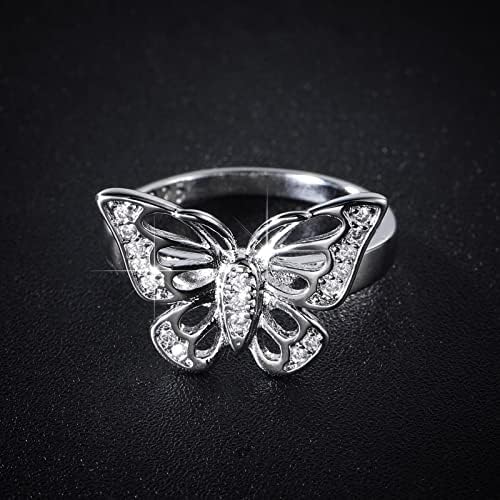 A Kreatív Női Karkötő Cirkon Állat Pillangó Ékszer, Gyűrű, Esküvői Gyűrű Divat Hercegnő Eljegyzési Gyűrű Tele Gyűrű