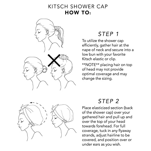 Zuhanysapka Női fekete-fehér csíkos zuhanysapka újra fel lehet használni, vízálló, állítható, alkalmazható rövid vagy hosszú haj