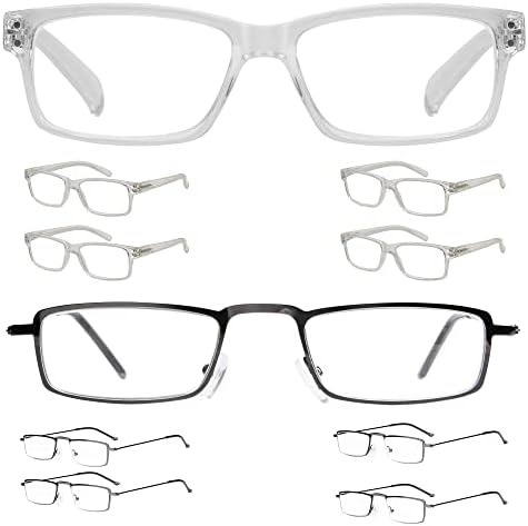 Eyekepper Menteni 10% - os Csomagban 5 Csomag Vintage Olvasó Szemüveg a Férfiak, mind a 5 Pack Fél Szem Olvasók +2.50