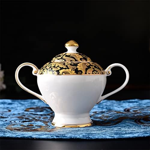 GRETD 15 Db Klasszikus Stílusú Kerámia Teás Készlet Arany Porcelán Italt Meghatározott Délutáni Tea 6 Személy