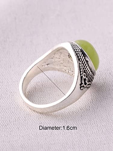 POKENE Drágakő Dekoráció-Gyűrű (Szín : Zöld, méret : Egy Méret)