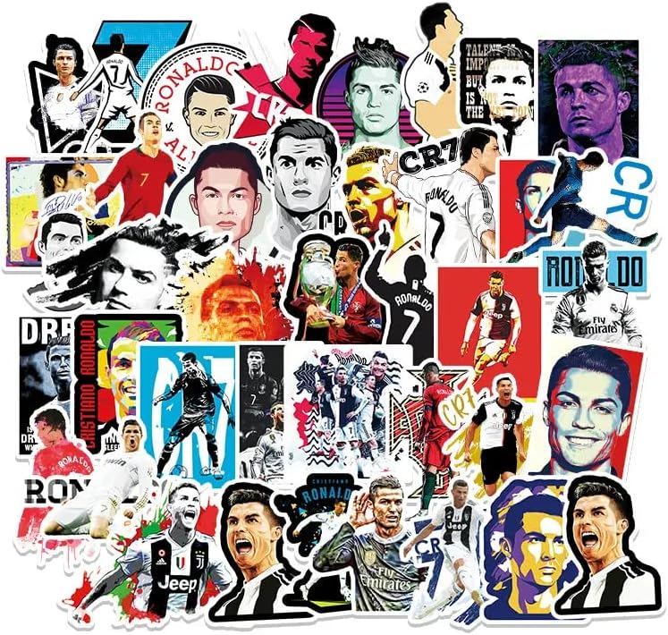 50 Db Vinyl Matrica Ronaldo a Foci Szerelmeseinek Vízálló Matrica Bomba Fal, Számítógép, Laptop, Gördeszka, Víz, Üveg, Bögre, Gyerekek