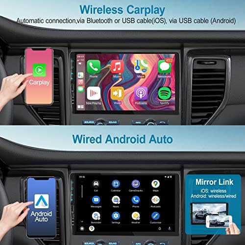 2G+32G Android 11 Autó Sztereó Vezeték nélküli Carplay 9 Hüvelykes Érintőképernyő Vezeték nélküli Android Auto Dupla Din autórádió