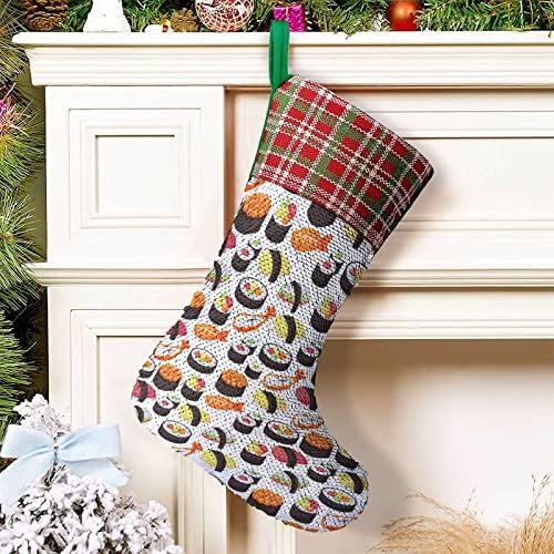 Finom Sushi Sequin Karácsonyi Ünnep Harisnya Reverzibilis színváltó Mágikus Raktáron a karácsonyfa Kandalló Zokni