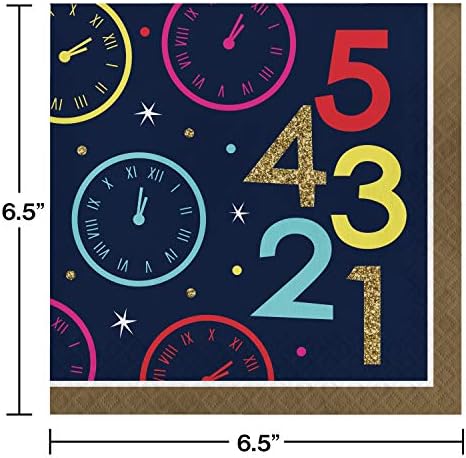 Kreatív Átalakítása New Year Countdown Szalvéták, 6.5, Multi-színes