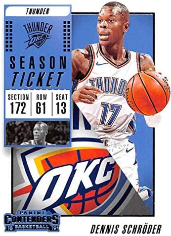 2018-19 Panini Versenyző bérlet 53 Dennis schroder-ből Oklahoma City Thunder NBA Kosárlabda Trading Card