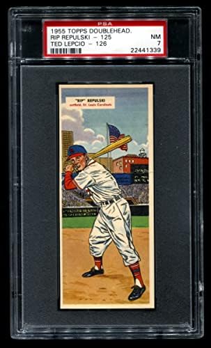 1955 Topps 125/126 - Rip Repulski/Ted Lepcio Bíborosok/Red Sox (Baseball Kártya) PSA a PSA 7.00 Bíborosok/Red Sox