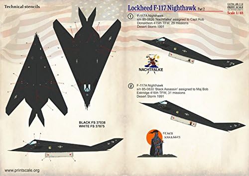 Matrica a Repülőgép a Lockheed F-117 Nighthawk Rész-2 1/48 NYOMTATÁS SKÁLA 48-112
