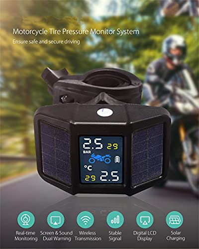 Kujo Egyetemes Gumiabroncs Nyomás Monitor Rendszer Napenergia USB TPMS Vízhatlan LCD Kijelző Motorkerékpár Valós Időben Vezeték nélküli