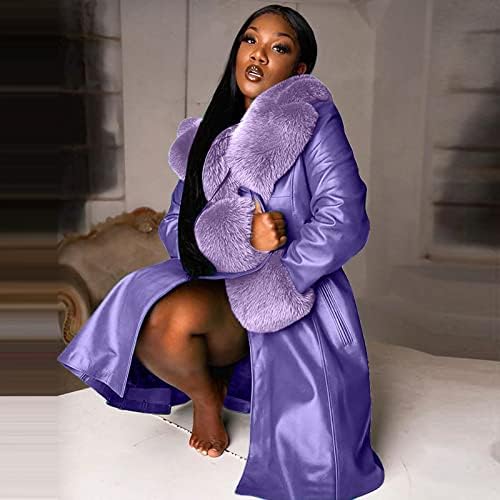 OVERMAL Női Bőr Kabát Gallérja Téli Divat Hajtóka Hosszú Ujja Cipzárral Plus Size Alkalmi Kabát Kabát