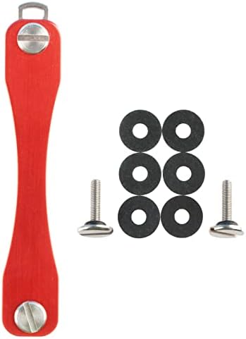 2x Minimalista Zseb Méretű Kulcs Birtokosa, Kompakt Szervező (Piros)
