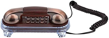 Antik fali retro telefon Kábel-rögzített telefonos Föld-line divat telefon haza hotel(Piros)