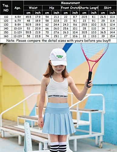 Arshiner Lány Tenisz Szoknya, a Nadrág Sportos Rakott Szoknya Edzés Teljesítmény Skorts Zsebek a Gyerekek 4-13Y