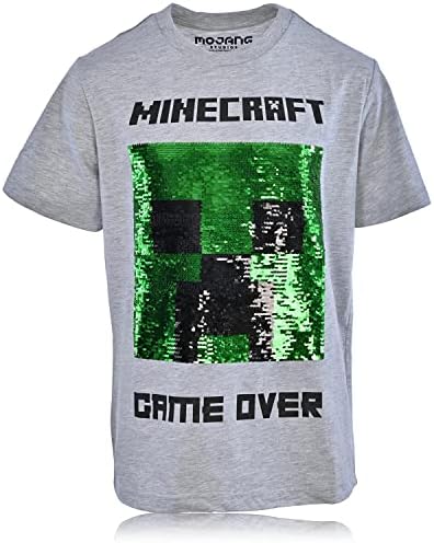 Minecraft Fiúk videojáték Póló - Fekete-Zöld Kúszónövény Arc - Hivatalos Póló