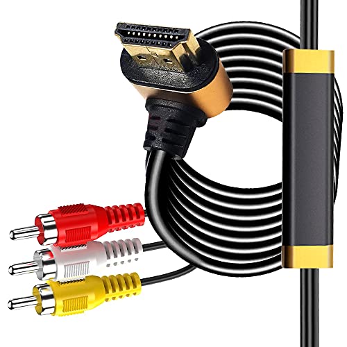 HDMI-RCA 6FT Kábel 90 Fokos IC, HDMI Férfi a 3-RCA AV Kábel Video -, Audio Közgyűlés Átalakító Adapter 1080P Kábel TV, DVD HDTV