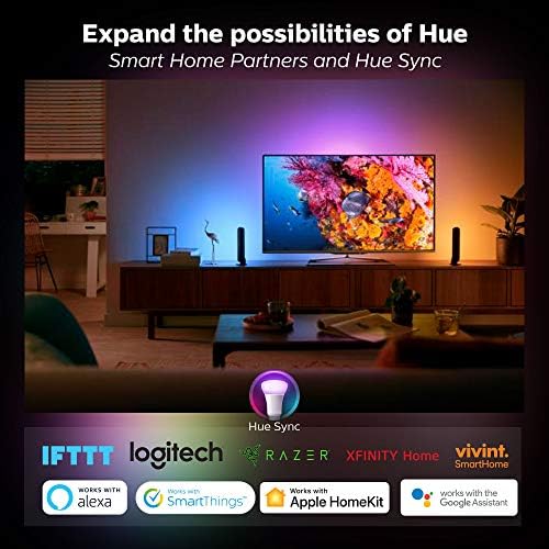 Philips Hue Fehér, illetve Színes Hangulatot LED Smart Light Bulb Starter Kit, 3 19 Okos Izzók & 1 Hue Hub (Működik Alexa,