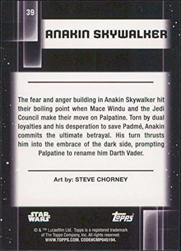 2021 Topps Chrome Star Wars Galaxis 39 Anakin Skywalker Steve Chorney Star Wars Kártya