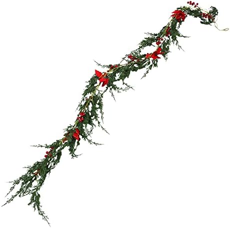 NOLITOY 2 Db Karácsonyi Koszorú Mesterséges Mesterséges Karácsonyi Koszorú Zöld Holly Levelek karácsonyfa Garland Holly Levelek: Piros