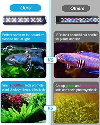 MingDak LED Akvárium akvárium világítótestet,Teljes Spektrumú Világítás Édesvízi Beültetett Akvárium,Slim & Vékony Alumínium Ház,Kihúzható