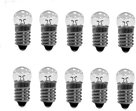 10x Kugellampe Glühlampe Zwergbirne Lampe Fassung E10 6V 0,5 A DC Meleg Fehér Mini Csavart Bázis