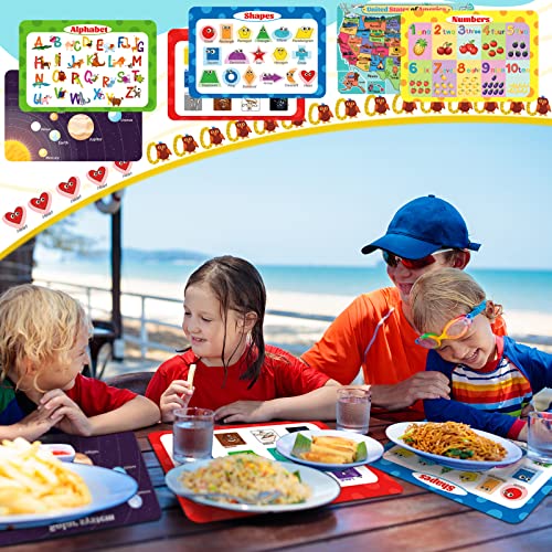 6 Db Gyerekek Kisgyermek Oktatási többször használható, Mosható Placemats Étkező Asztal Műanyag Óvodai Baba Tanulás Szőnyeg USA