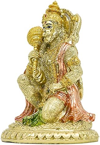 alikiki Hindu Rámájana Hanuman Szobor - Indiai Isten Szobor Díszítő Figura Hinduizmus Híve Úr Ráma Szentély, Oltár Szobor India Home Office