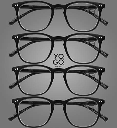 Yogo Vision 4 Csomag Olvasó Szemüveg Kocka Olvasók a Nők a Férfiak Tükröződésmentes UV Szűrő Könnyű Szemüveg +4
