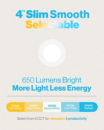 Sunco 24 Pack 4 Hüvelykes Ultra Vékony Süllyesztett LED Mennyezeti lámpa Vékony Választható 2700K/3000K/3500K/4000K/5000K
