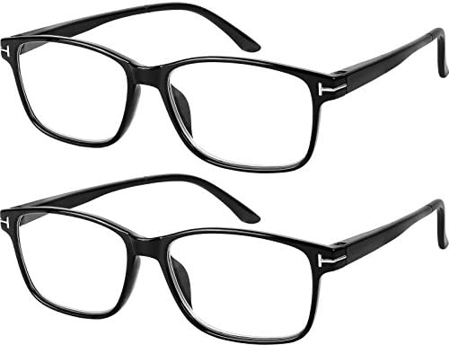 Számítógép Szemüveg 2 Pár Tükröződésmentes Anti Tükrözi Klasszikus Olvasó Szemüveg Minőségű, Kényelmes Szemüveg Férfiak, mind a Nők +0