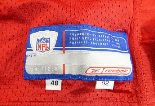 2002-ben a San Francisco 49ers Üres Játék Kiadott Piros Mez 48 730 - Aláíratlan NFL Játék Használt Mezek