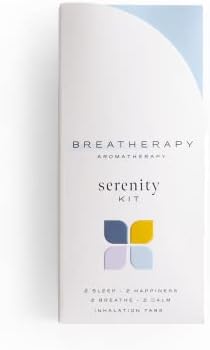 Breatherapy Serenity Kit - Tiszta Illóolaj, Aromaterápiás Belégzés Lap, 8-Csomag (2 Minden: Alvás, A Nyugodt, A Boldogság, A Levegőt)