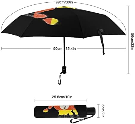Uganda Zászló Palm Szélálló Utazási Kompakt, Összecsukható Esernyő, Automata Esernyő Eső Hátizsák Autó