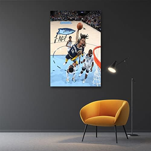 Furtosyna Ja Morant Poszter Memphis Grizzlies Kép, Fali Dekor Sport Vászon Wall Art Aláírás Keretben 16x24inch