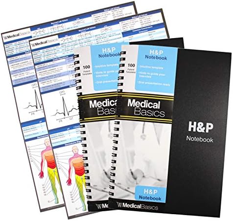 H&O Notebook (2 Csomag) - Orvosi Történelem, mind Fizikai Notebook, 100 Orvosi sablonok Perforáció