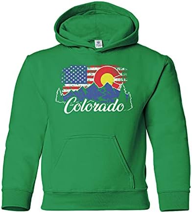 Threadrock Gyerekek Colorado-Hegység Amerikai Zászló Ifjúsági Kapucnis Pulóver