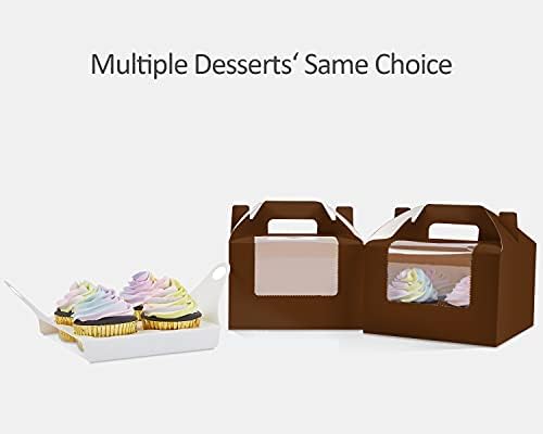 Yotruth Csokis Muffin Doboz 4 Cupcake Birtokosai（50Packs）,6,2 x 6,2 x 3.5 inch,Cupcake Fuvarozó a Beszúrás, majd a Kijelző