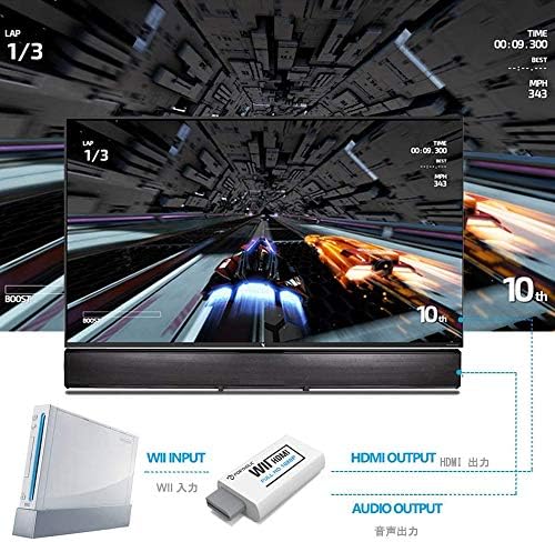 PORTHOLIC Wii, HDMI Átalakító 1080P Full HD Készülék, Wii, HDMI Adapter 3,5 mm-es Audio Jack&HDMI Kimenet Kompatibilis Nintendo
