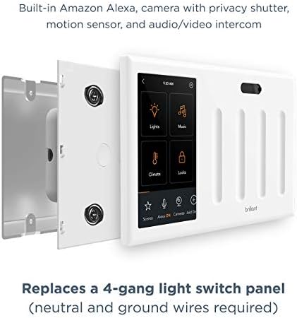 Zseniális Smart Home Control (4-Kapcsoló Panel) — Alexa Beépített & Kompatibilis Gyűrű, Sonos, Hue, a Google Fészek, Wemo, SmartThings,