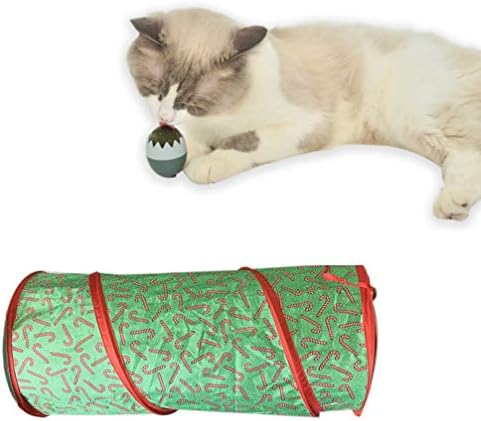 TOYANDONA Karácsonyi cukorbot Macska Alagút Játék Cica Macska Összecsukható Alagút Játékszer Játékok Pet Xmas Ajándékok