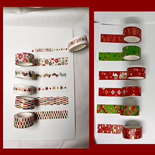 12 Tekercs Karácsonyi Washi Tape Klasszikus Karácsonyi Ünnep Washi Tape Karácsonyi Washi Szalaggal Washi Tape Kártya Készítés Piros,